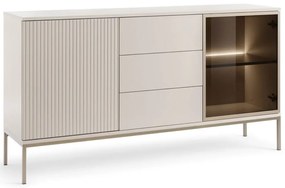 Μπουφές Με Βιτρίνα Και Συρτάρια Sento 21_2d3s_Kz 154x83x39cm White Kazmir Μελαμίνη,Γυαλί