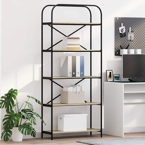 vidaXL Ράφι Βιβλίων Sonoma Δρυς 80 x 30 x 183 εκ Επεξεργασμένο ξύλο