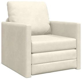 vidaXL Καναπές-κρεβάτι με μαξιλάρι Κρεμ 74 x 77 x 81 εκ. Βελούδο