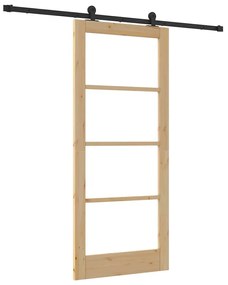 vidaXL Συρόμενη Πόρτα ORKDAL Καφέ 86 x 198.5 cm Ξύλο και μέταλλο