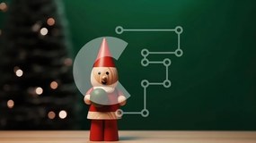 Intra Συλλεκτικό Ξύλινο Παζλ Plywood  4mm - Ξύλινο ειδώλιο Gnome με τεχνητό χριστουγεννιάτικο δέντρο Σε Ξύλινο Κουτί - Διαστάσεις: 10x10 cm – 25 κομμάτια