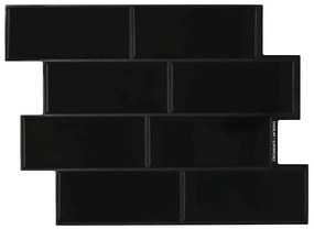 vidaXL Πλακάκι Subway 50 pcs Μαύρο 29 x 21 εκ Πολυουρεθάνη και PET