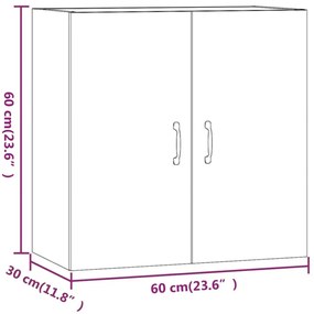 Ντουλάπι Τοίχου Καπνιστή Δρυς60x31x60εκ. από Επεξεργασμένο Ξύλο - Καφέ