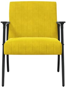 vidaXL Πολυθρόνα Κίτρινο 59 x 75 x 78 εκ Βελούδο