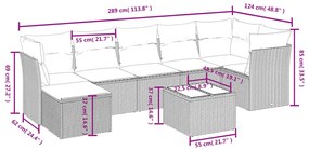 vidaXL Σαλόνι Κήπου Σετ 8 Τεμαχίων Καφέ Συνθετικό Ρατάν με Μαξιλάρια