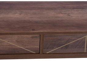 Τραπεζάκι σαλονιού KAITLYN Καρυδί - Χρυσό 110x59x42Υ εκ. 110x59x42 εκ.
