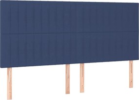 vidaXL Κρεβάτι Boxspring με Στρώμα Μπλε 180x200 εκ. Υφασμάτινο