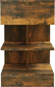 vidaXL Κομοδίνα 2 Τεμ. Καπνιστή Δρυς 40x35x65 εκ. από Επεξεργ. Ξύλο