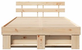 vidaXL Σκελετός Κρεβατιού Καφέ 140 x 190 cm Μασίφ ξύλο πεύκου