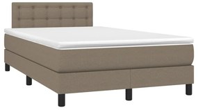 Κρεβάτι Boxspring με Στρώμα Taupe 120x190 εκ. Υφασμάτινο - Μπεζ-Γκρι