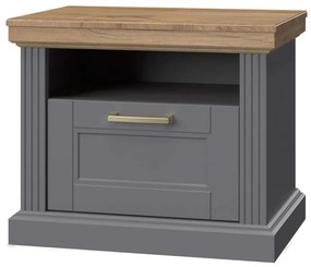 Κομοδίνο Tahoma 1S 162052939 62x43x52cm Anthracite-Oak