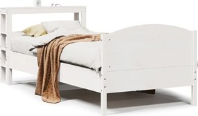 vidaXL Σκελετός Κρεβ. Χωρίς Στρώμα Λευκό 75x190 εκ Μασίφ Πεύκο