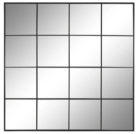 Τοίχο καθρέφτη Home ESPRIT Μαύρο Παράθυρο 122 x 2 x 122 cm