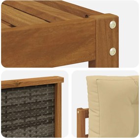 vidaXL Σειρά Καναπέ Εξωτερικού με μαξιλάρι 7 pcs Φυσικό και Μπεζ