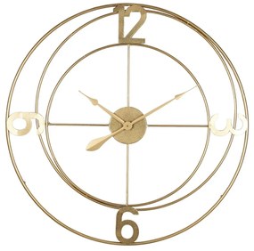 Ρολόι Τοίχου Rive 351-000017 Φ80x3cm Gold Inart Metal
