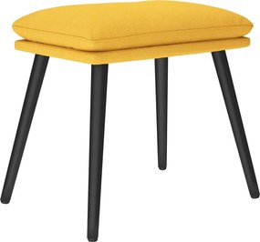 vidaXL Πολυθρόνα Relax Κίτρινη Μουσταρδί Υφασμάτινη με Σκαμπό