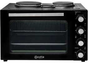 Φουρνάκι Ηλεκτρικό Με Εστίες Compact Cooker 06-17262 57x37x43,5cm 48lt 3250W Black Estia