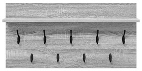 vidaXL Τοίχου Κρεμάστρα με ράφι Γκρίζο Σονομα 80 x 40 x 12 cm