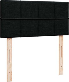vidaXL Κρεβάτι Boxspring με Στρώμα Μαύρο 100 x 200 εκ. Υφασμάτινο