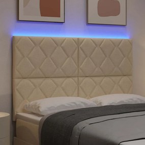 vidaXL LED κεφαλάρι Κρεμ 160 cm ύφασμα