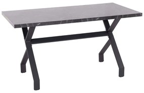Τραπέζι Lana HM18221.02 140x70x72,5cm Marble Effect Black Μελαμίνη,Μέταλλο