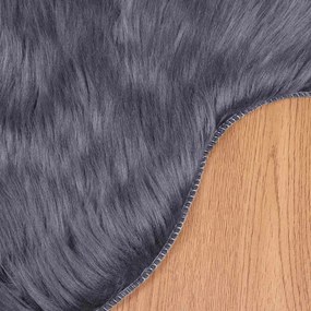 vidaXL Ψεύτικο Δέρμα Προβάτου Χαλί Tafalla Ανθρακί 60 x 90 cm