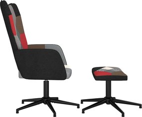vidaXL Πολυθρόνα Relax Σχέδιο Patchwork Υφασμάτινη με Σκαμπό