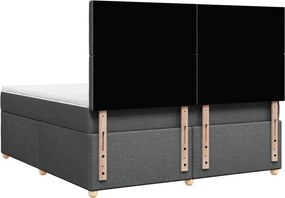 vidaXL Κρεβάτι Boxspring με Στρώμα Σκούρο Γκρι 180x200 εκ Υφασμάτιν