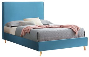 BED MAYLIN  WITH BLUE-GREEN VELVET FOR MATTRESS 120x200cm.