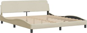 vidaXL Σκελετός Κρεβατιού Dover Κρεμ 180x200 εκ. Υφασμάτινο