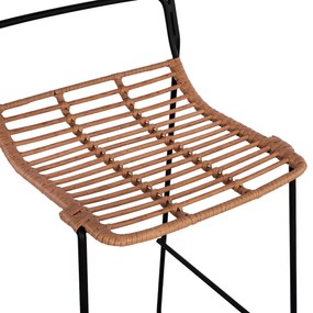 Σκαμπό Μεταλλικό Allegra Με Wicker Σε Μπεζ Απόχρωση 48x53x100 Εκ.