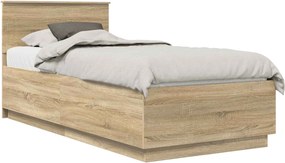 vidaXL Σκελετός Κρεβατιού Sonoma Δρυς 90 x 190 cm Επεξεργασμένο Ξύλο