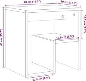 vidaXL Κομοδίνο ντουλάπι Artisan Oak 40x30x40 cm Κατασκευασμένο ξύλο