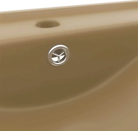 vidaXL Νιπτήρας με Οπή Βρύσης Κρεμ Ματ 60 x 46 εκ. Κεραμικός