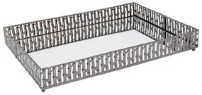 Δίσκος Με Καθρέπτη 89400 25x35cm Clear-Silver Μέταλλο,Γυαλί