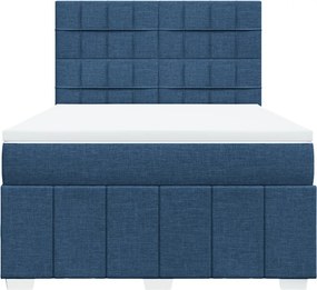 vidaXL Κρεβάτι Boxspring με Στρώμα Μπλε 160x200 εκ. Υφασμάτινο