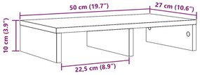 Βάση Οθόνης Λευκή 50x27x10 εκ. από Επεξ. Ξύλο - Λευκό