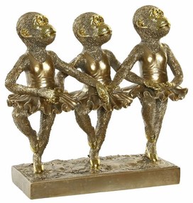 Διακοσμητική Φιγούρα DKD Home Decor FZ-95092 Χρυσό Αποικιακό Μαϊμού Μαϊμούδες 32,5 x 12,5 x 29 cm