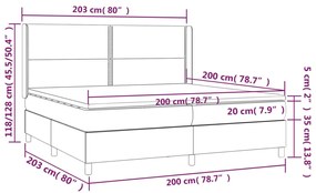 vidaXL Κρεβάτι Boxspring με Στρώμα Μαύρο 200x200 εκ. Βελούδινο