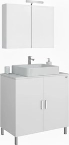 Drop Roma 81x40 Top White Gloss - Πάγκος με Νιπτήρα &amp; Κρυφοντουλαπο