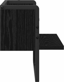 vidaXL Ράφι Τοίχου Μαύρη Οξυά 30 x 25 x 30 cm Επεξεργασμένο ξύλο