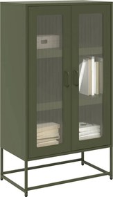 vidaXL Highboard Ελαιοπράσινο 68x39x123 cm Ατσάλι