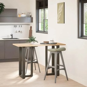 Πόδια Τραπεζιού Μπαρ σε Σχήμα Τ, 2 τεμ. Μαύρο, Ατσάλι 40x35x(90-91) εκ.