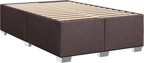 vidaXL Κρεβάτι Boxspring με Στρώμα Σκούρο Καφέ 120x200 εκ. Υφασμάτινο