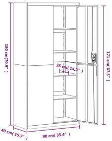 Αρχειοθήκη Ανοιχτό Γκρι &amp; Σκούρο Γκρι 90x40x180 εκ. Ατσάλινη - Γκρι