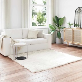 vidaXL Χαλί από τεχνητό πρόβειο δέρμα TAFALLA Λευκό 120 x 120 cm