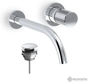 Eurorama Eletta Tecno Chrome Μπαταρία Νιπτήρα Εντοιχισμού+Βαλβίδα Clic-Clac 167954-100 R0338-100