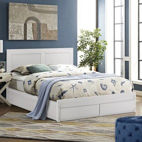 Κρεβάτι Capri Με 2 Συρτάρια Λευκό Για Στρώμα 150x200 Εκ.