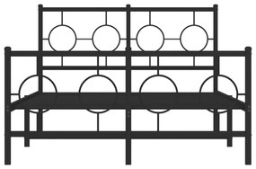 vidaXL Πλαίσιο Κρεβατιού με Κεφαλάρι&Ποδαρικό Μαύρο 120x200εκ. Μέταλλο
