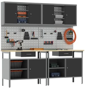 vidaXL Σετ Εργαστηρίου 8 Τεμαχίων Μαύρο Ατσάλι